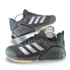 Adidas Dropset 3 Gym Shoes Women 9 Black Grey Gum Performance Training ID8632